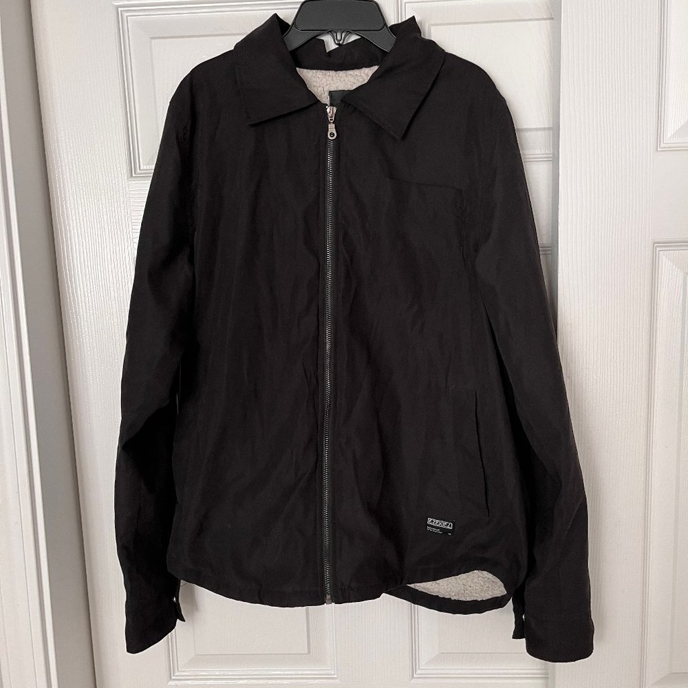 Ezekiel Men's Trucker jacket - black sueded. Medium.